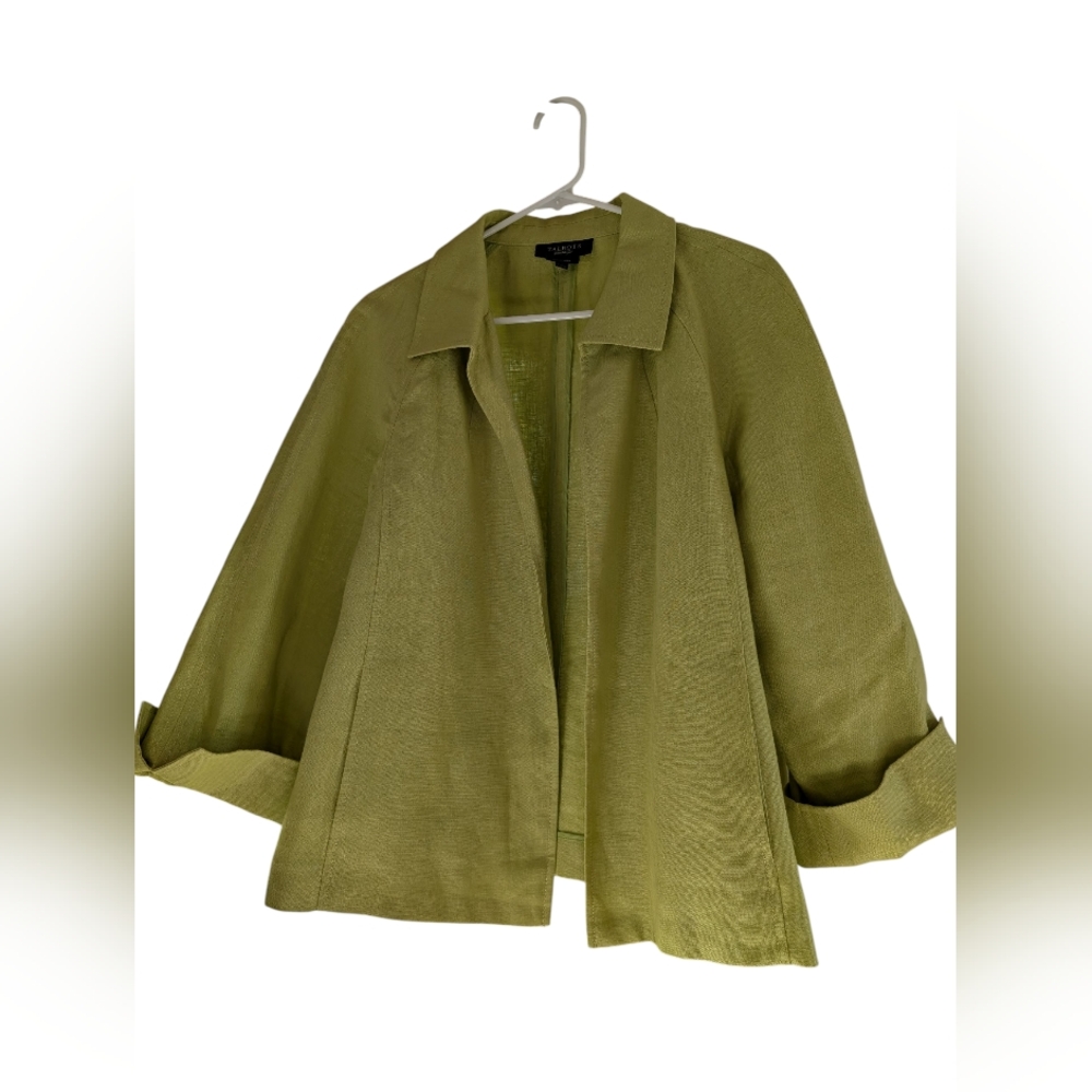 Talbots Irish Linen Jacket, Chartreuse Green, Large